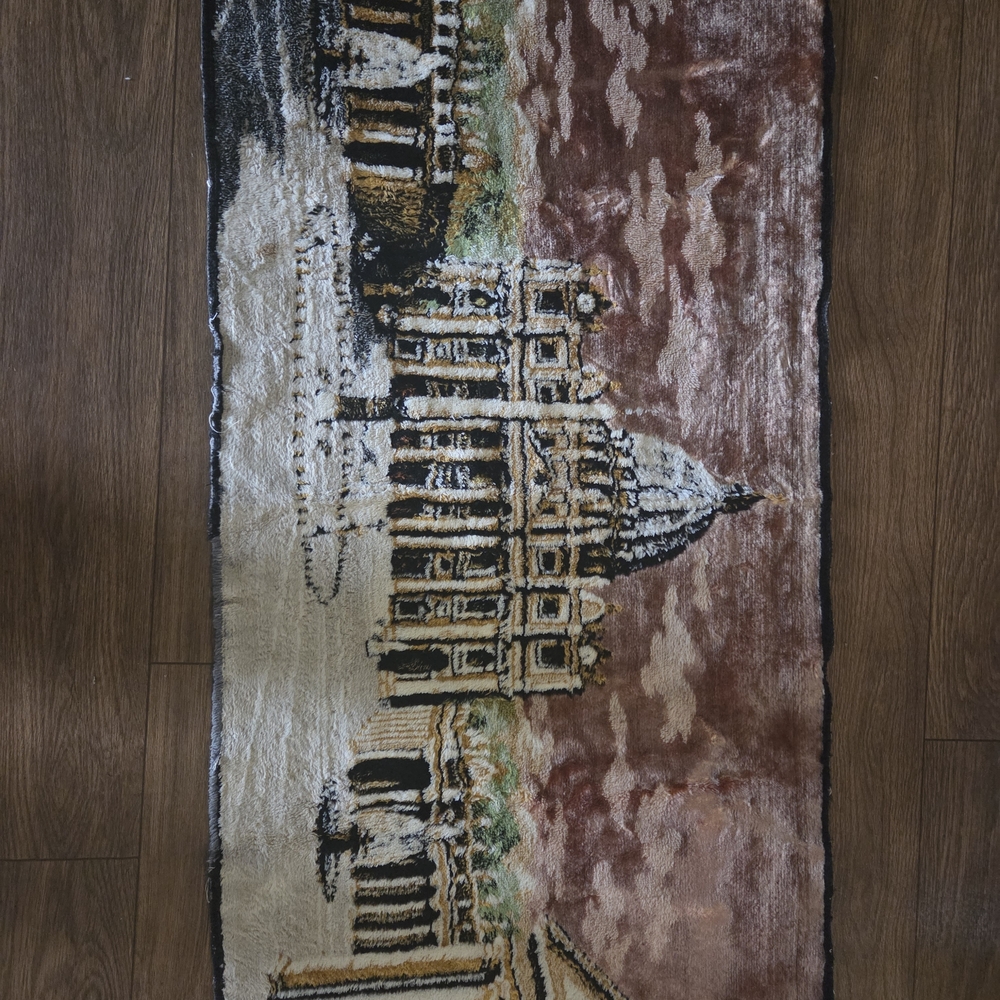 Vintage St. Peter’s Basilica Vatican Tapestry Wall Hanging Rug Rome Souvenir - Picture 4 of 11